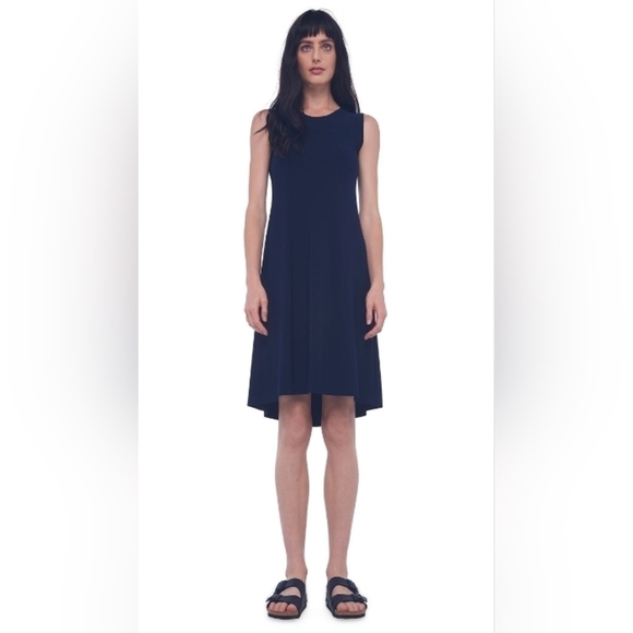 Norma Kamali SLEEVELESS SWING DRESS midnight sz Xl - Picture 1 of 10